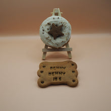 Load image into Gallery viewer, Dog birthday carob star doughnuts and treats